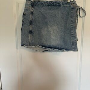 Vici Denim Wrap Skort